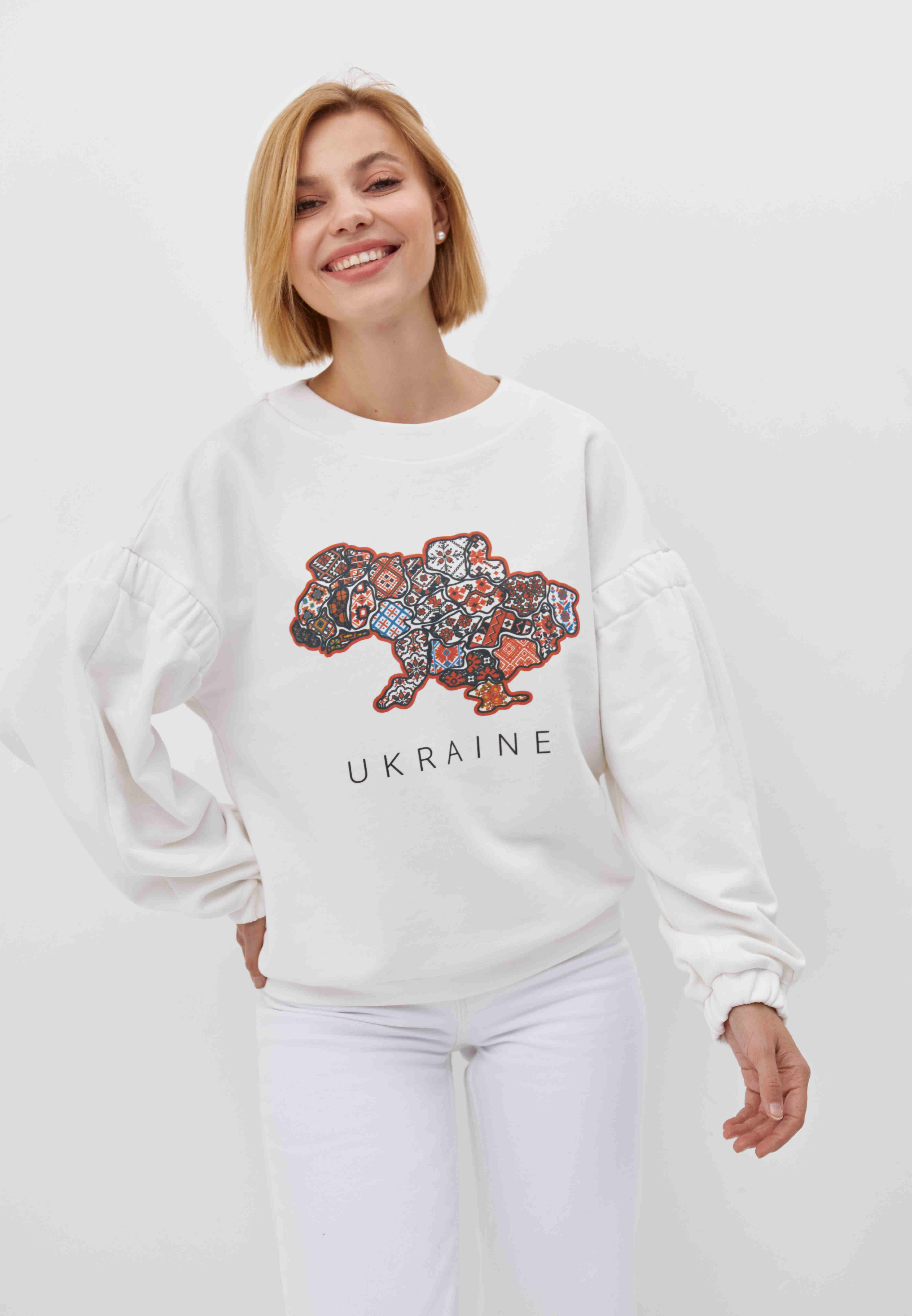 Картинка Білий світшот з принтом
